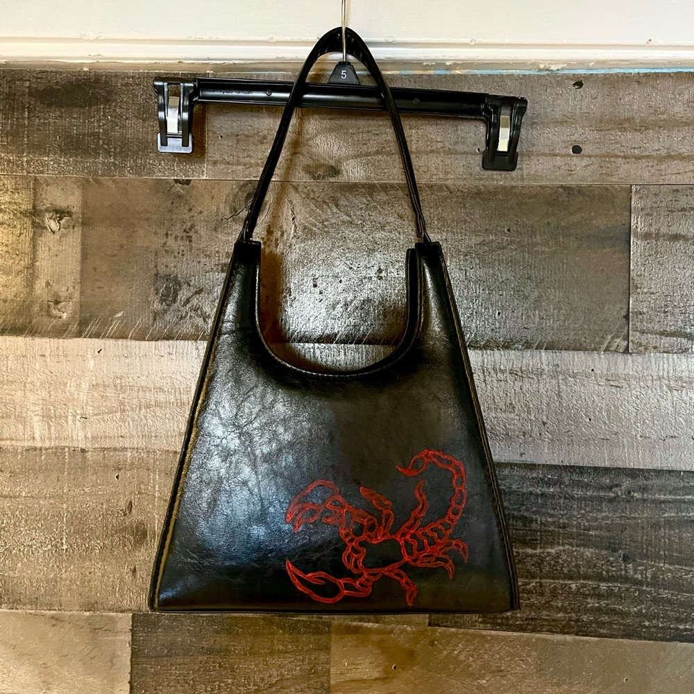 Hand Painted Scorpion Shoulder Bag